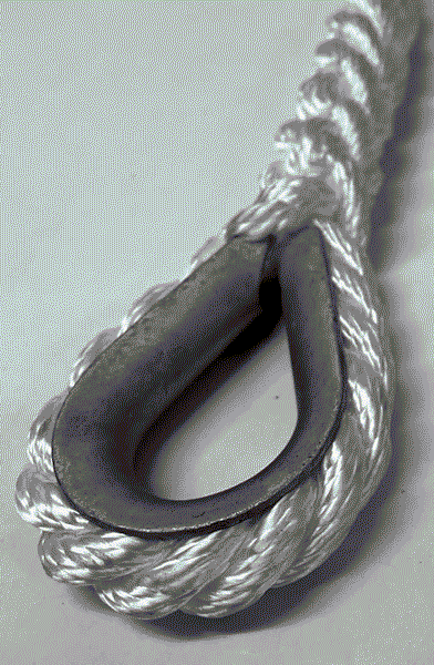 fibre rope sling with thimble eye
